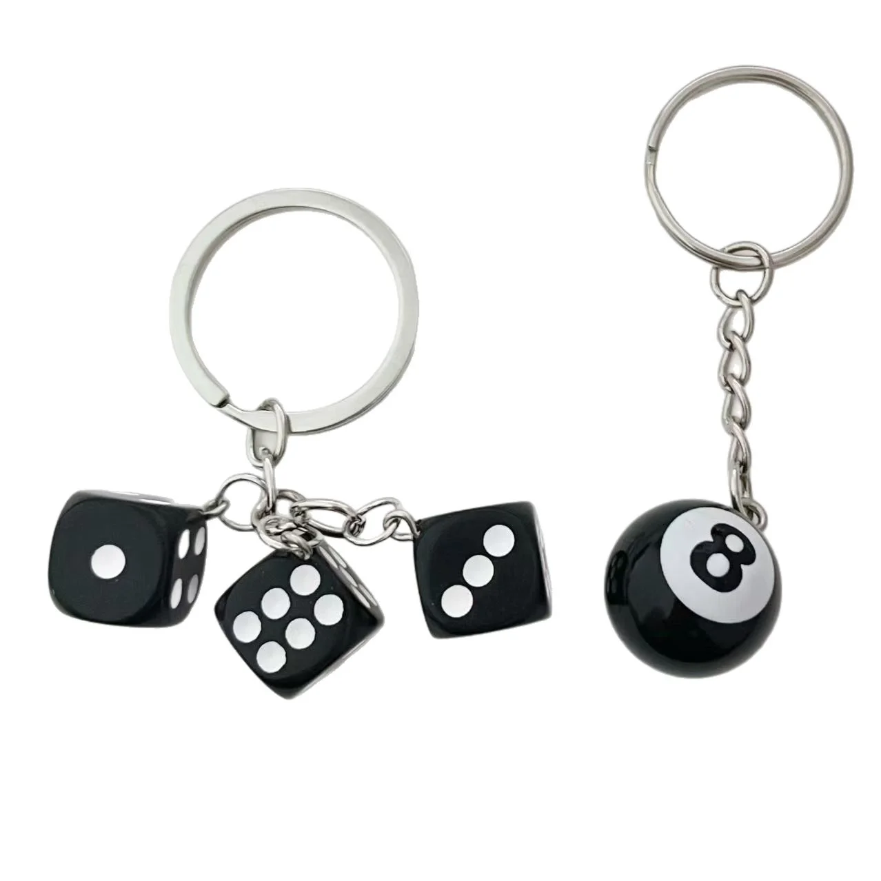 Trend Acryl Würfel Billard Schlüsselanhänger Charms Harz Schlüsselanhänger für Männer Frauen Handtasche Anhänger Schlüsselanhänger Schmuck Zubehör