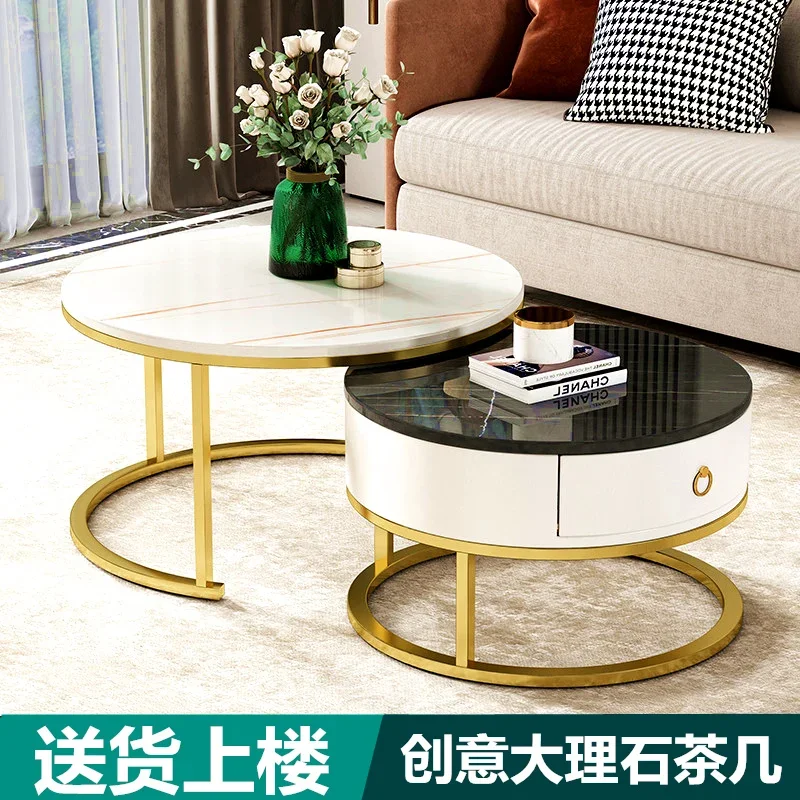 Side Modern Coffee Table Living Room Makeup Round Nordic Marble Coffee Table Tea Center Mesa Plegable Outdoor Furniture Z1