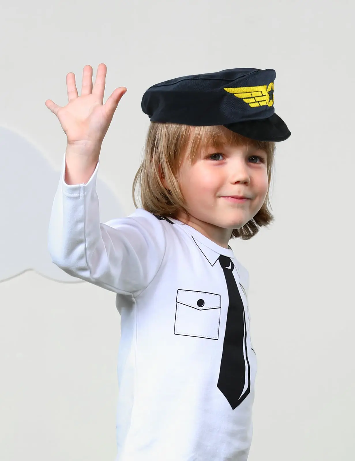 Baby Boy Pilot Hat Police Captain Cap Infant Funny Cosplay Embroidery Hats Role Play Accessories Newborn Photography Props