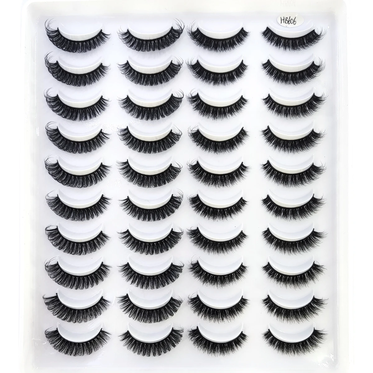Nowy zestaw 20 par naturalnych, długich, trójwymiarowych sztucznych rzęs z norek, zestaw do makijażu, rzęsy z norek, rzęsy przedłużane, rzęsy krótkie.