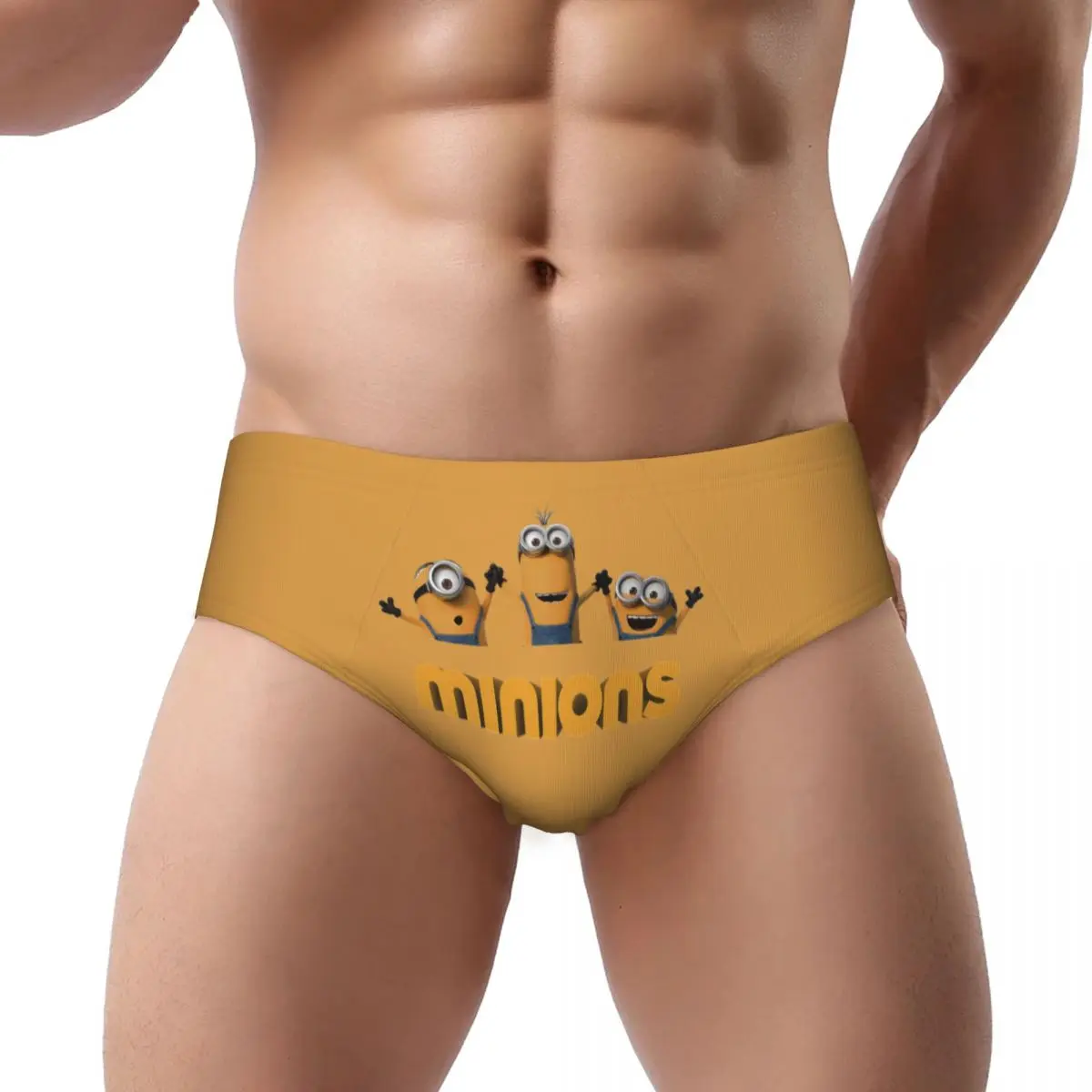 Custom Minions Cartoon Briefs Underwear Men's Breathable Stretch Anime Underpants