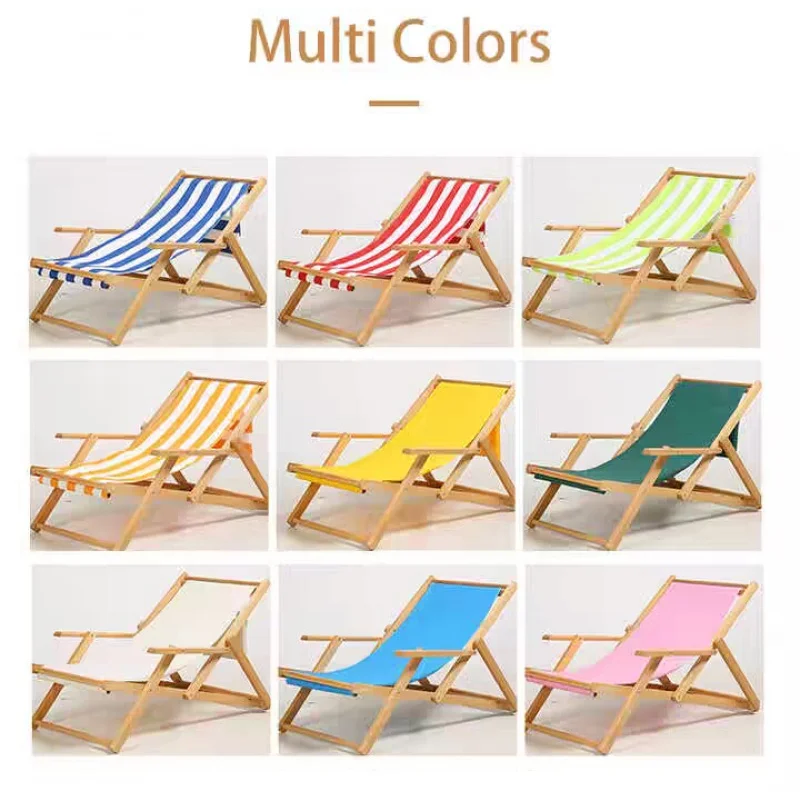 custom.New Design Multi Color Foldable Beach Outdoor Recliner Lounge Chair Wooden Chair Adjustable Folding Olde English