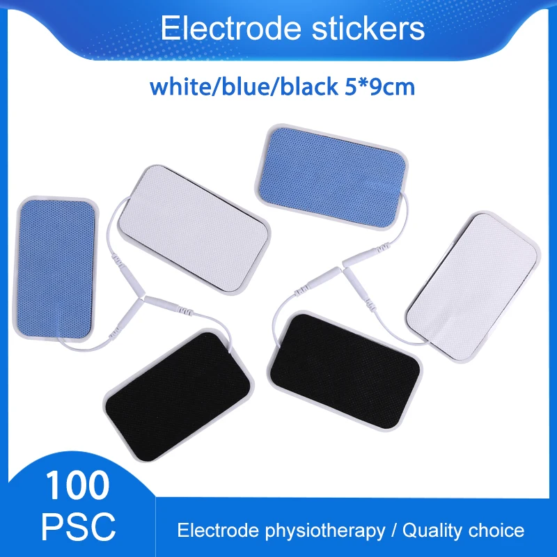 

100pcs Fabric Self Adhesive Replacement Pads for EMS Tens Digital Muscle Stimulator Therapy Machine Acupuncture Massage 2mm Plug