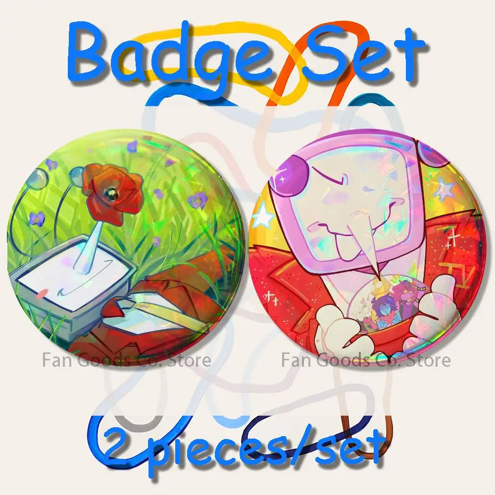 D-Deltarune Tenna Broschen für Rucksack-Accessoires, 25, 32, 44, 58, 75 mm, runde Emaille-Pins, 2-teiliges Set, Cartoon-Anime-Abzeichen – Detail 4