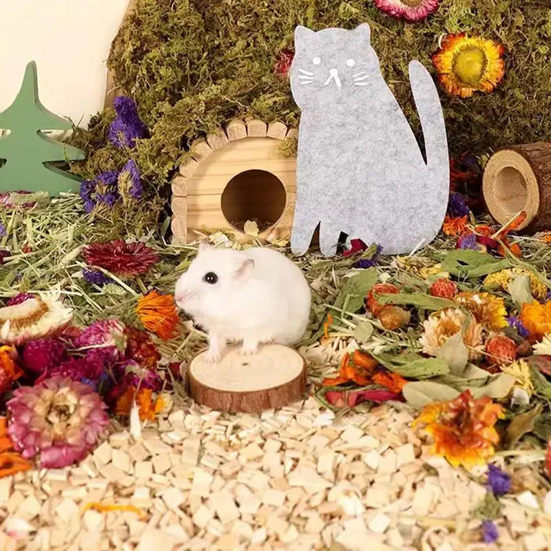Hamster Flower and Grass Bedding Natural Dried Flower Gerbil Bedding Habitat Decor Small Animal Cage Landscaping Supplies
