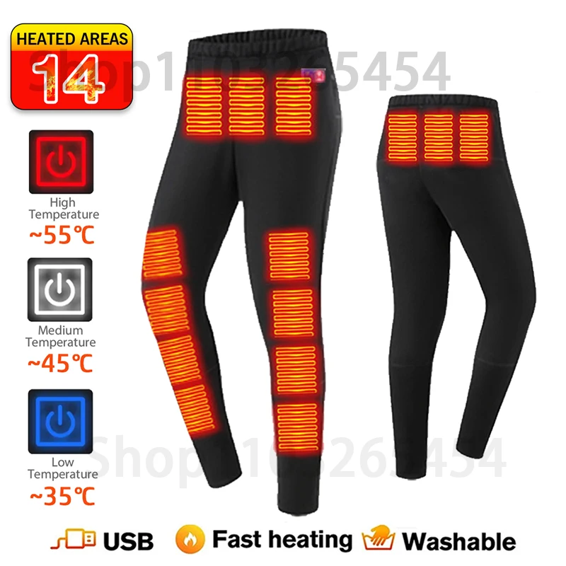 52 gebieden Nieuw verwarmd ondergoed Winter thermisch ondergoed Dames Heren Verwarmingsjack Winteraccessoires USB elektrische verwarmingskleding