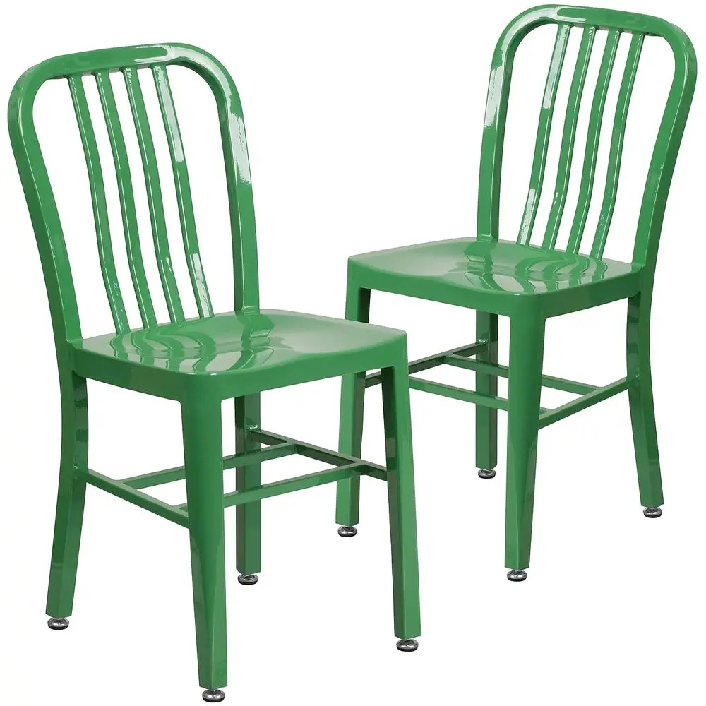 

Gael Commercial Grade 2 Pack Green Metal IndoorOutdoor Chair