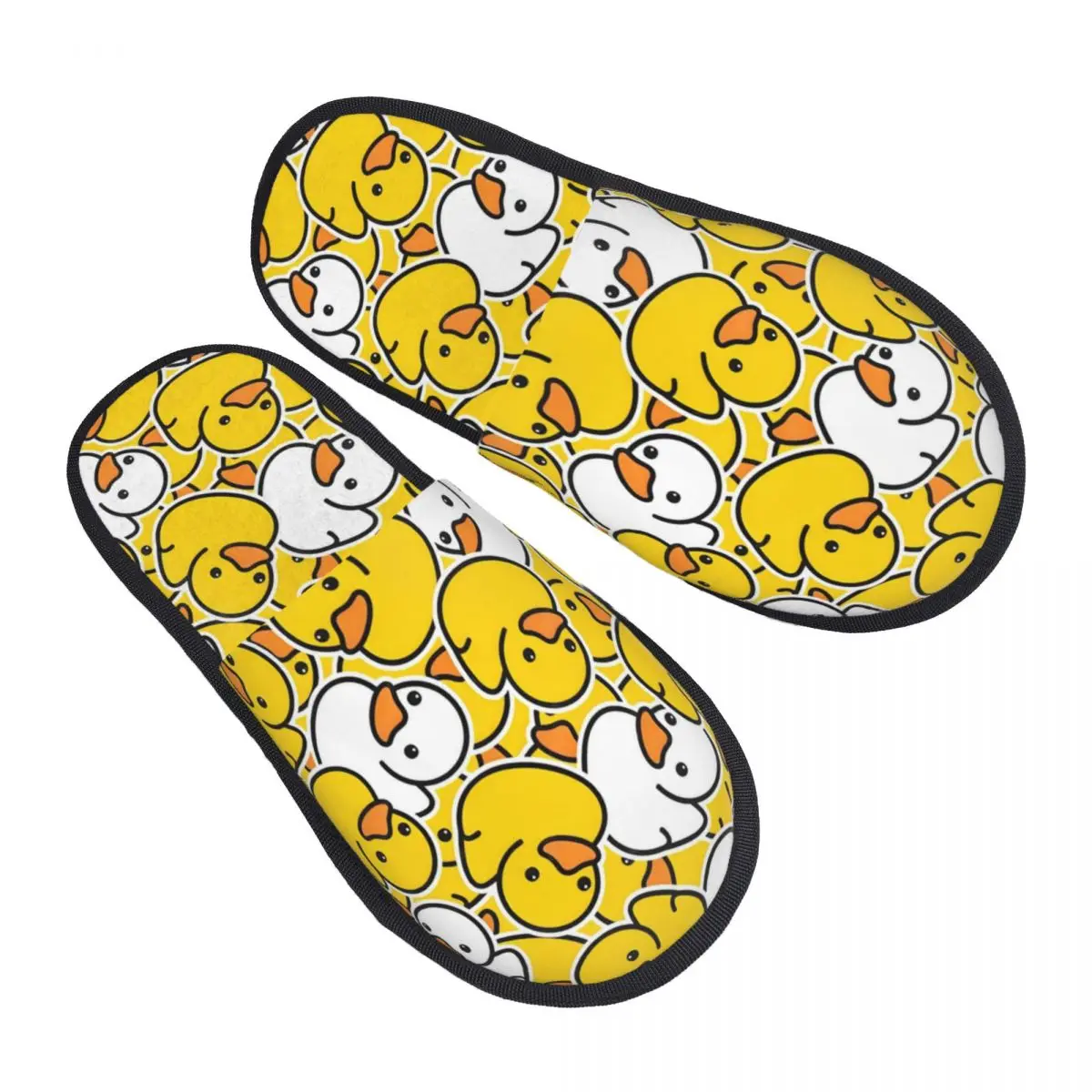 Custom Rubber Ducky Bathing Cartoon Pattern Memory Foam Slippers Women Soft Warm House Slippers