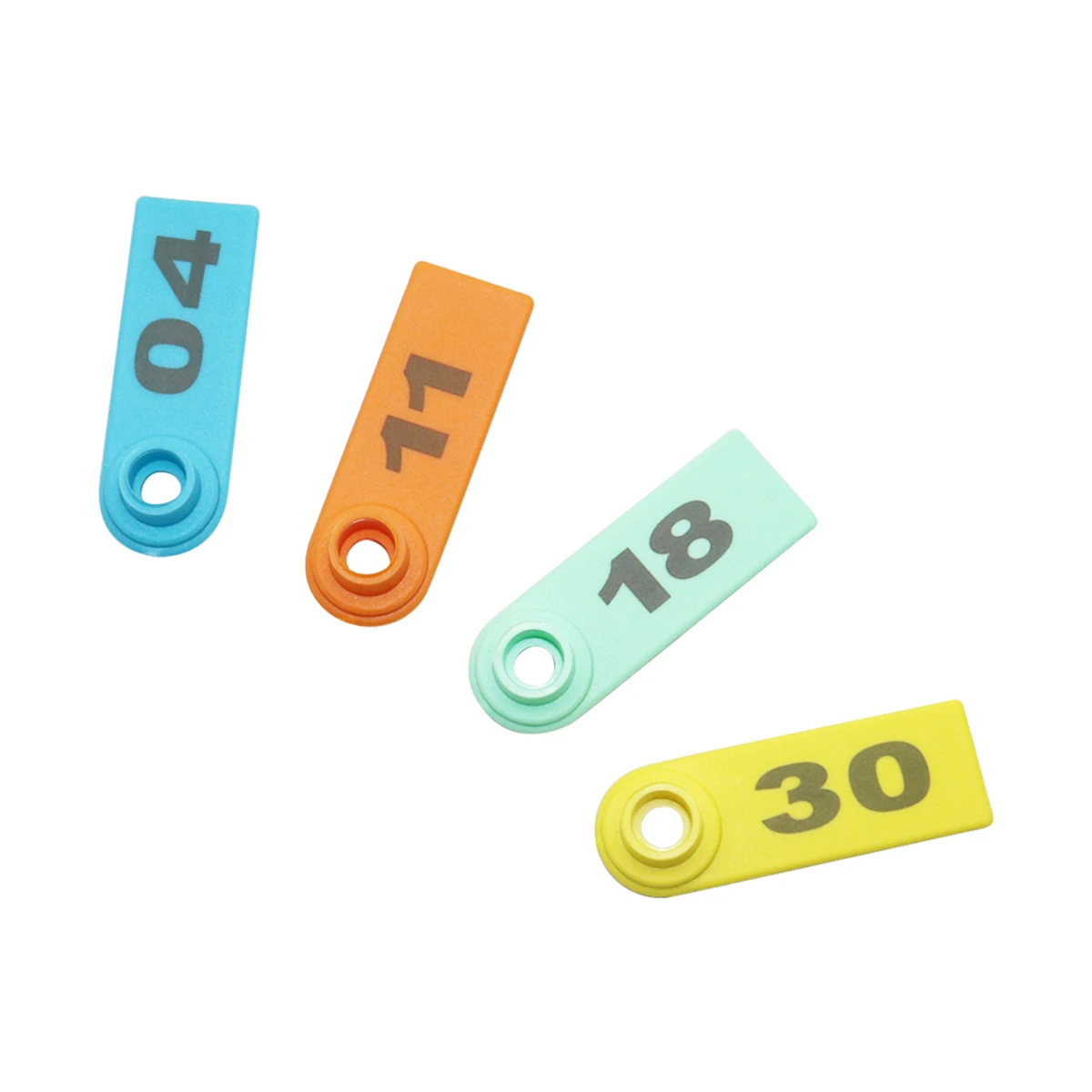 Sheep Cattle Ear Tag With Lettering Laser Typing NO.01~30 Copper Head Earring Multi-Color Animal Identification Cards 1Set/30Pcs