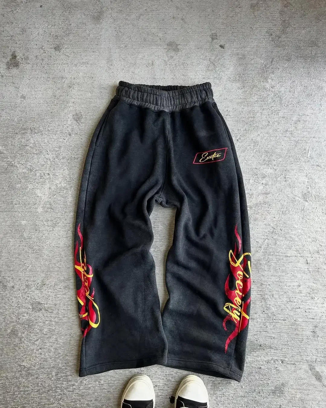 

Streetwear Y2K Harajuku Fashion Cargo Pants New Classic Goth Graphic Print Montage Loose Elastic Waist Cotton Straight Trousers
