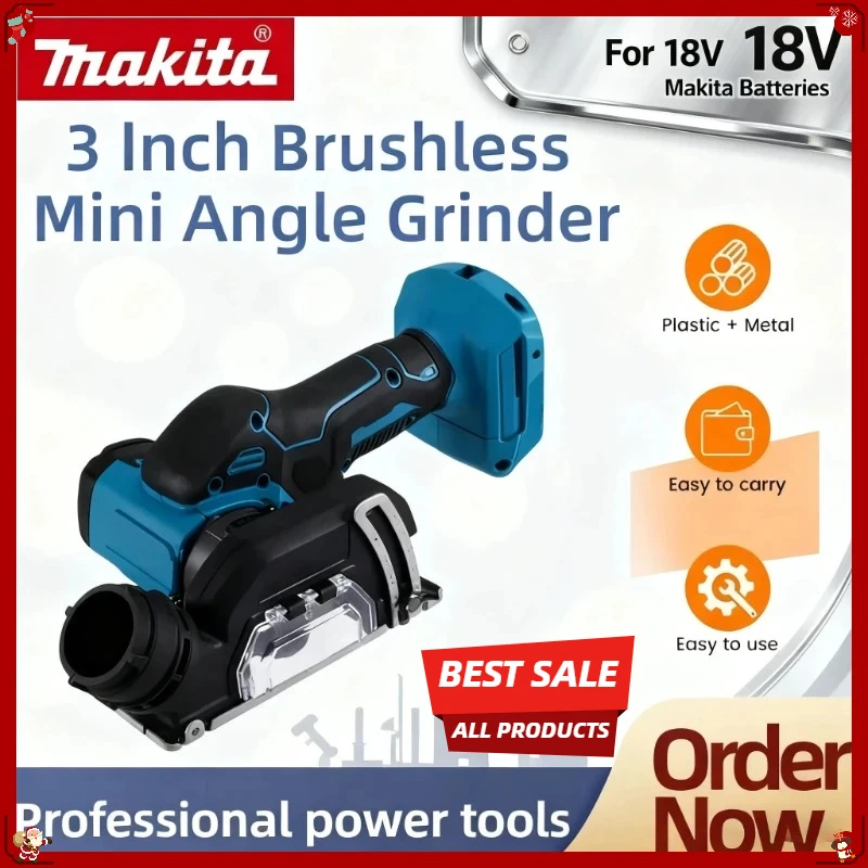 

Аккумуляторная угловая шлифмашина Makita, 19500 об/мин, 3 дюйма, для резки плитки, дерева, пластика, совместима с аккумуляторами Makita