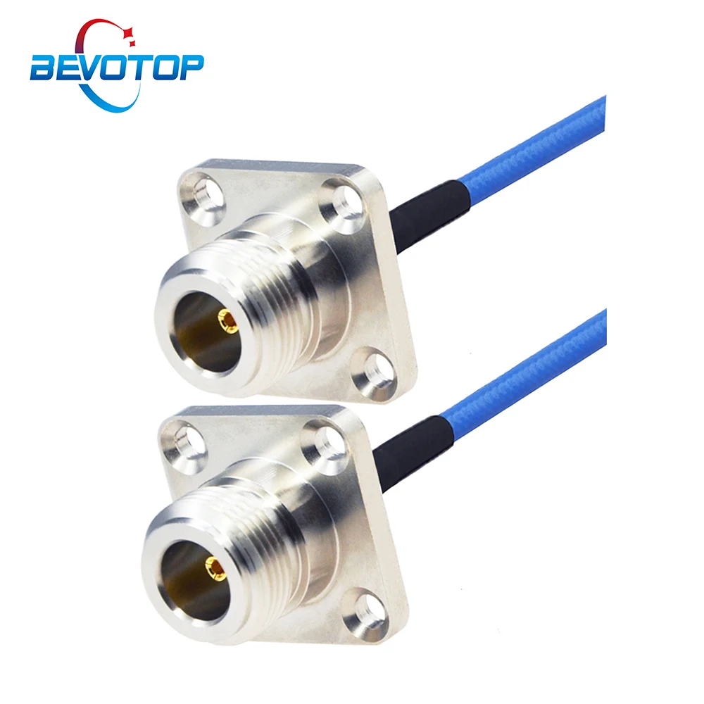 BEVOTOP RG402 N Female Flange Panel Mount RG-402 Cable Low Loss Semi-Flexible 50 Ohm RG141 RF Coaxial Pigtail Extension Jumper