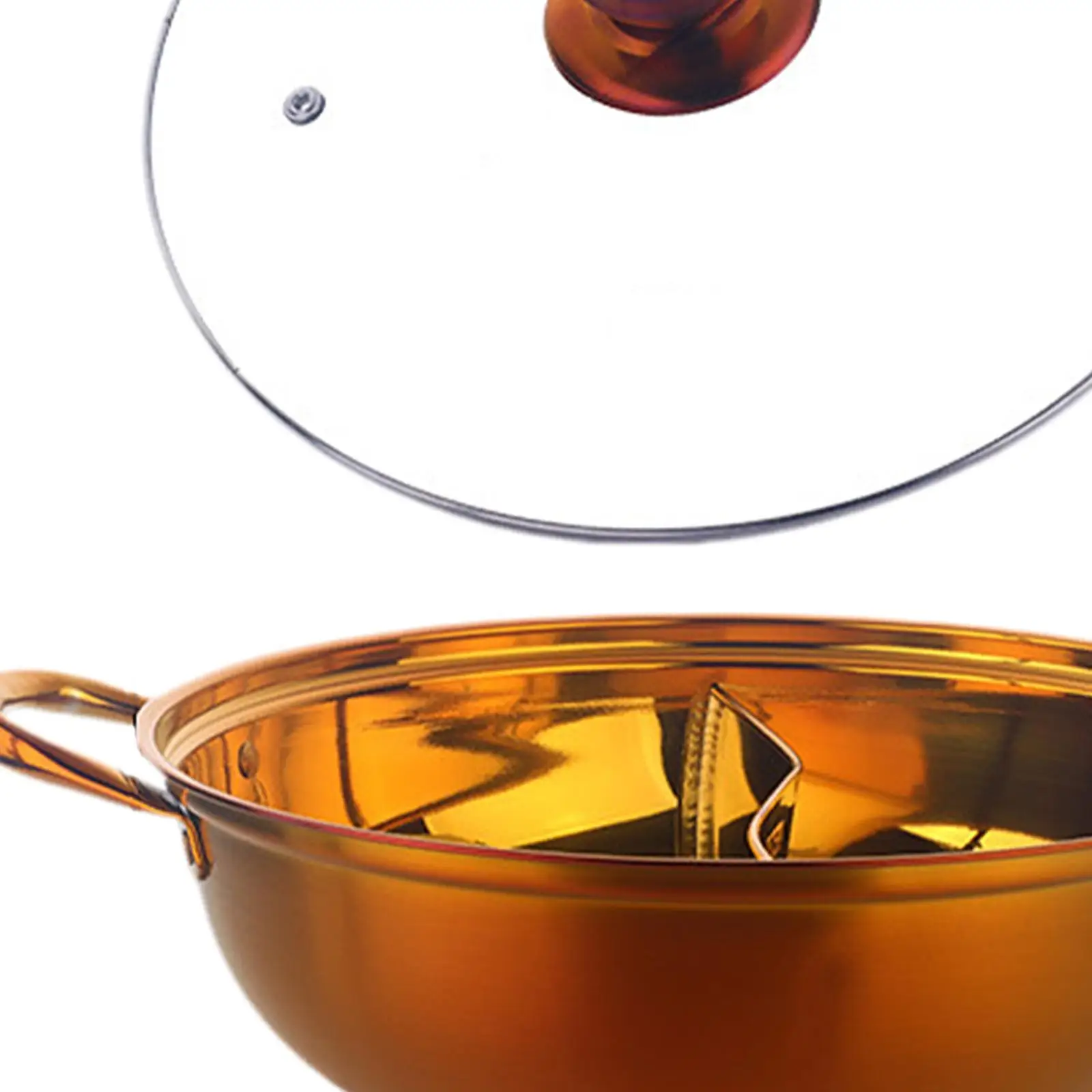 Panela quente com divisor, fácil de limpar, multifuncional, pote divisor, sabor duplo, para festa, casa, acampamento, casa, restaurante