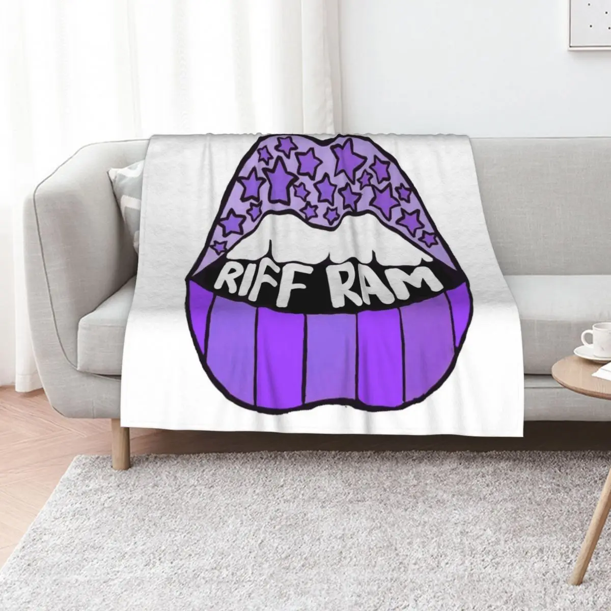 riff ram lips stars and stripes Throw Blanket Soft funny gift For Baby Flannel Retros Summer Blankets