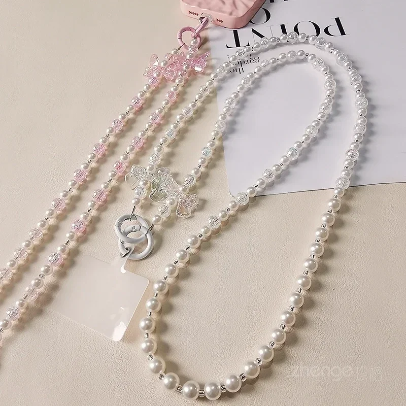 

Cross-body Bow Burst Bead Phone Lanyard Universal Phone Case Bag Beautiful Phone Charm Neck Strap Wrist Strap Moviles