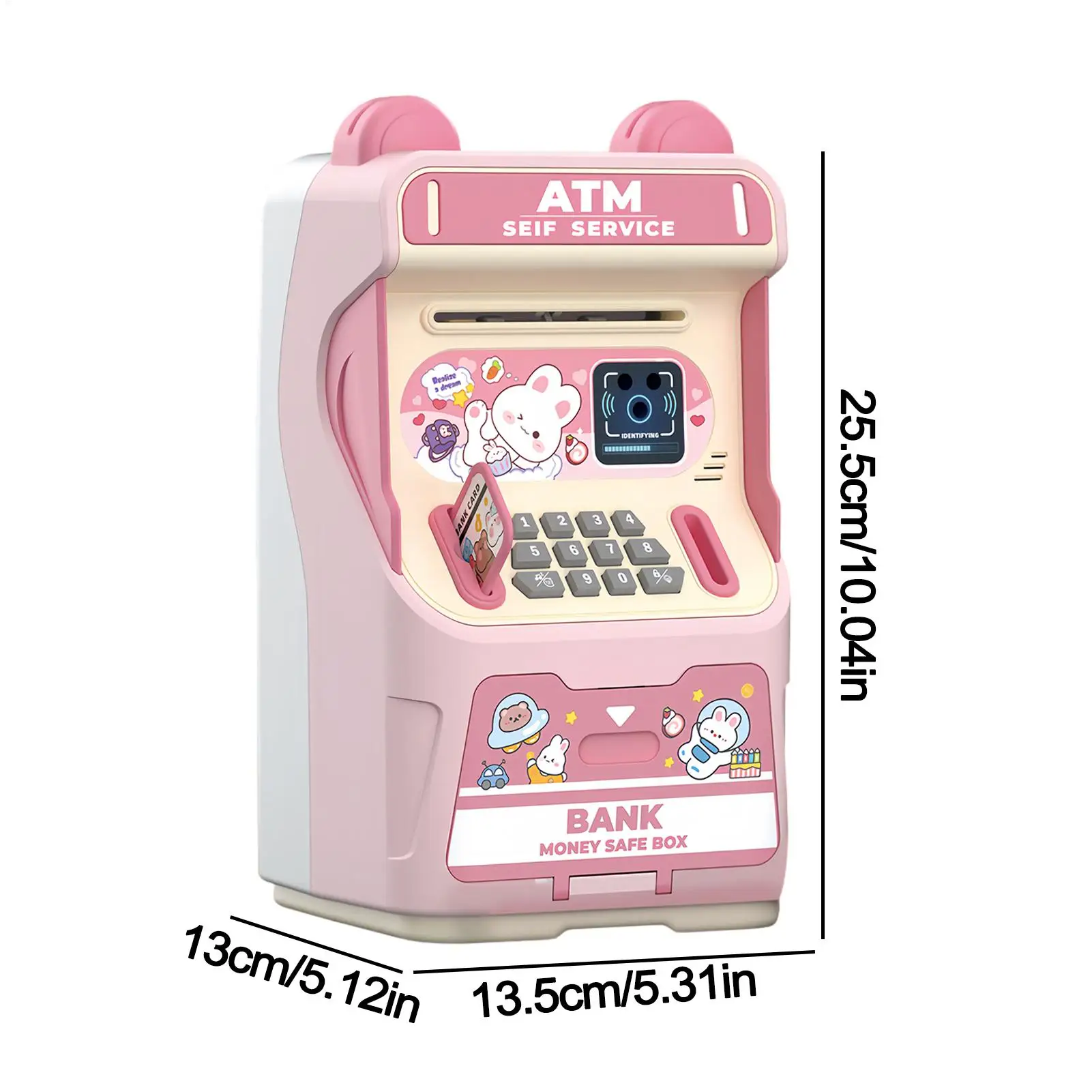 Banque d'épargne ATM électronique avec musique reconnaissance faciale banque ATM automatique roulante d'argent pour garçons filles maison préscolaire
