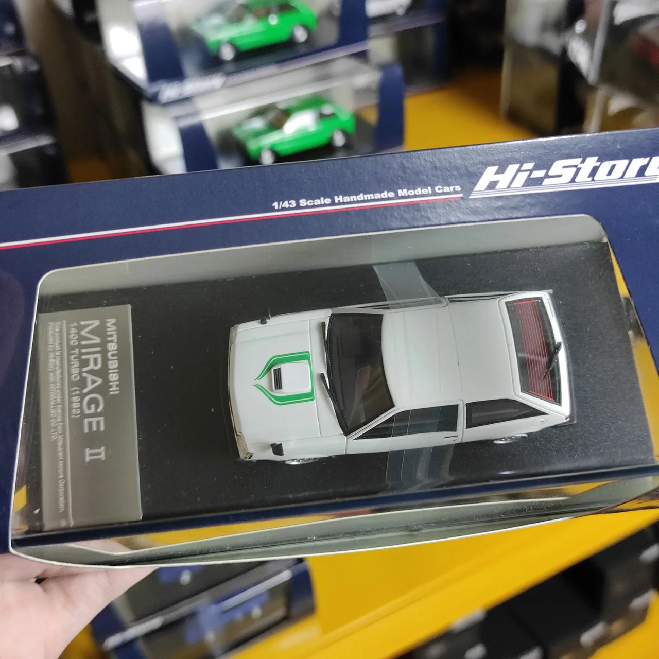Hi-Story 1:43 Scale MITSUBISHI MIRAGE II 1400 TURBO 1982 Resin Car Model Collectible Toy Gift Souvenir Display Ornament