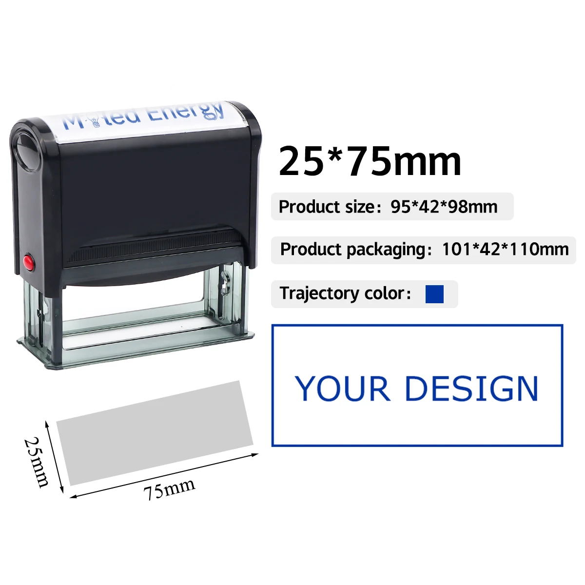 Rechthoek Patroon Aangepaste Zelfinktende Stempel Gepersonaliseerde Adres Tekst Logo Ontwerp Druk-type Inkten Stempels voor DIY Visitekaartje