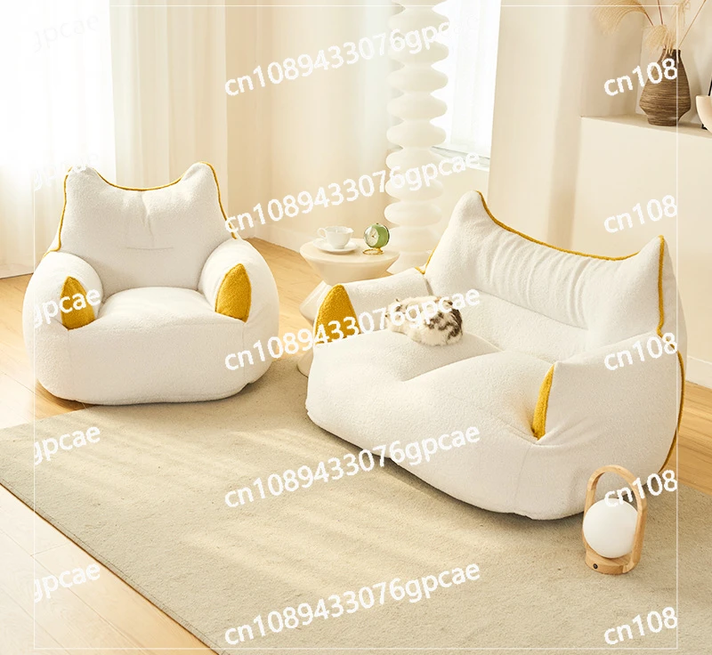 New Chinchilla Lazy Sofa Tatami Cute Girl Can Lie Down and Sit on Children's Sofa Reading Area Single Sofa