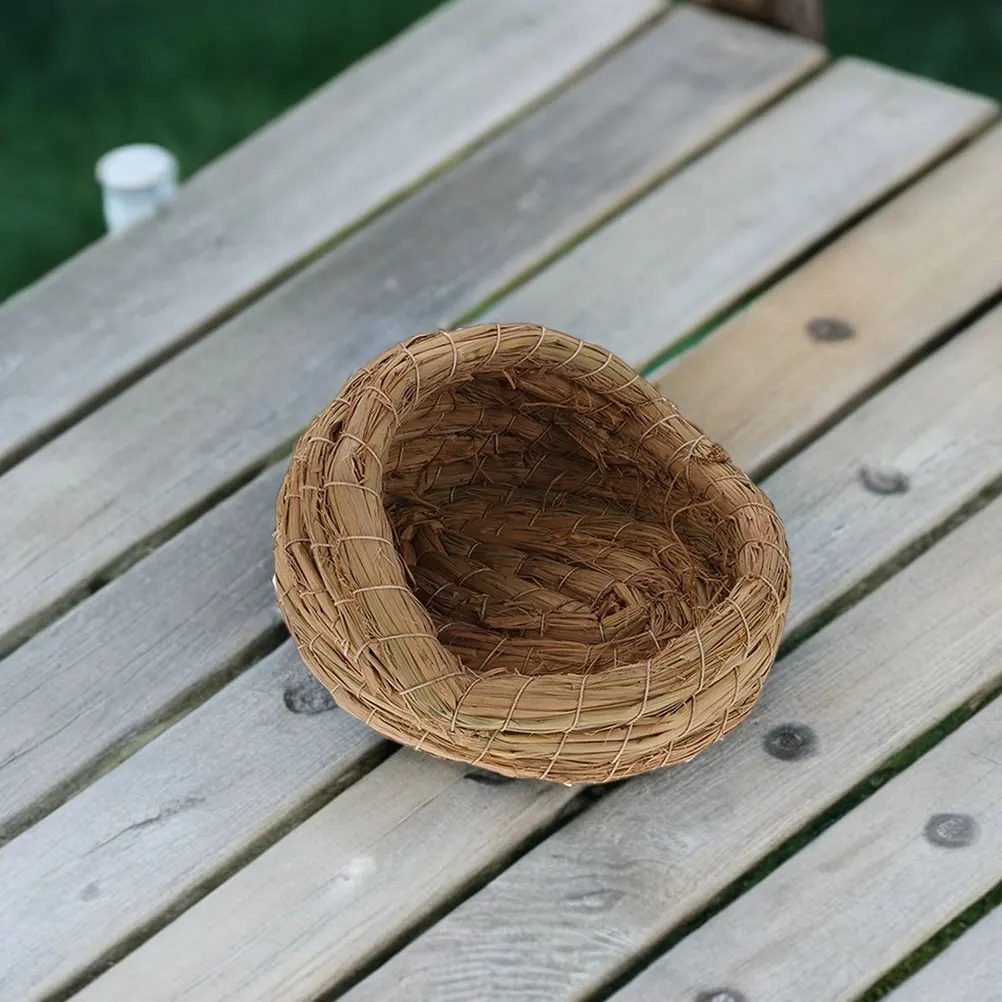 

Straw Woven Chicken Nest Handmade Comfortable Easy Assembly for Egg Laying Coop Pigeon Bird Nest