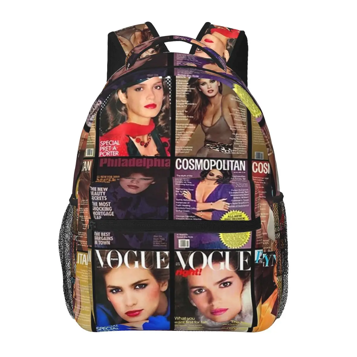 

Gia Carangi Cover Collage Backpacks Boys Girls Bookbag Students School Bags Cartoon Travel Rucksack Shoulder Bag Large Capacity