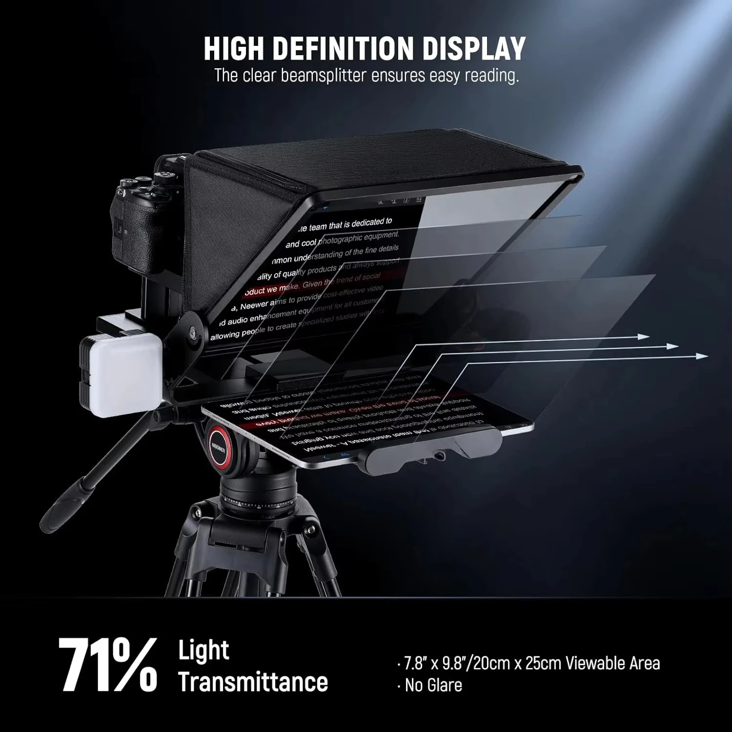 Teleprompter X14 III with RT113 Remote Control/Application Control 45 Degrees Tilt 14 Inch Beam Splitter Full Metal
