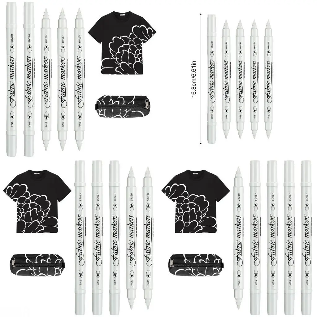 

D08B 5pcs Double Tip Pumpend с быстрым высушивающим цветом для постоянных конструкций на тканевом холсте и аксессуарах