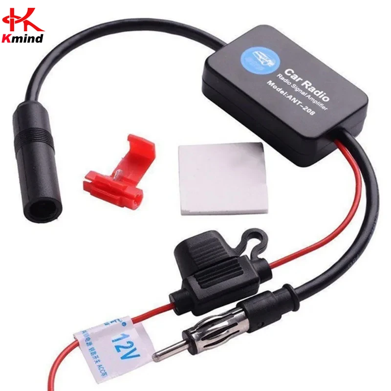 Universal Practical FM Signal Amplifier  Car Antenna Radio Universal FM Booster Amp Automobile Parts