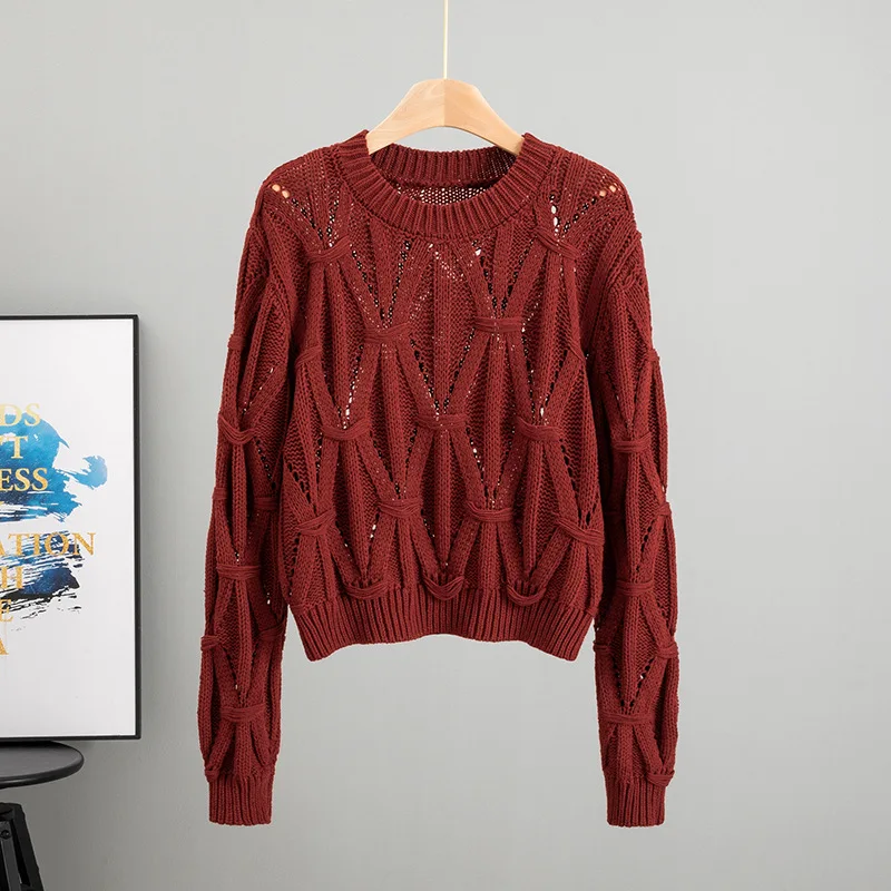 Greenora Downtown Girl Korean Fashion Workwear Outfit Y2K French Vintage Contrast Color Preppy Knit PulloverMatching Set Sweater