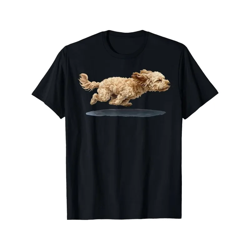 Men's Short Sleeved Running Cavapoo Dog Mom Pet Lovers Owner Printed T-shirt, Suitable for Both Men and Women in All Seasons