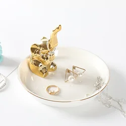 Nordic Ceramic Jewelry Tray Organizer Necklace Ring Display Plate Creative Decorative Crafts Cactus Antlers Holder Desktop Dish