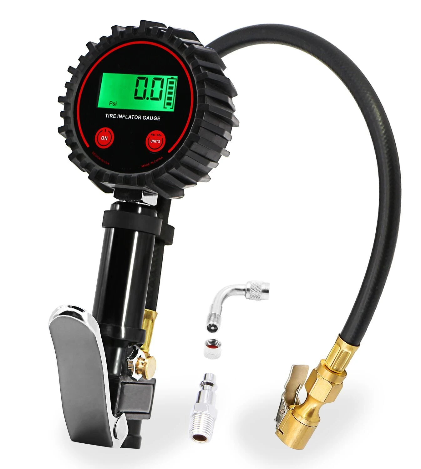 

Digital Golden Car Tire Air Inflator With Pressure Gauge Quest LCD Screen
