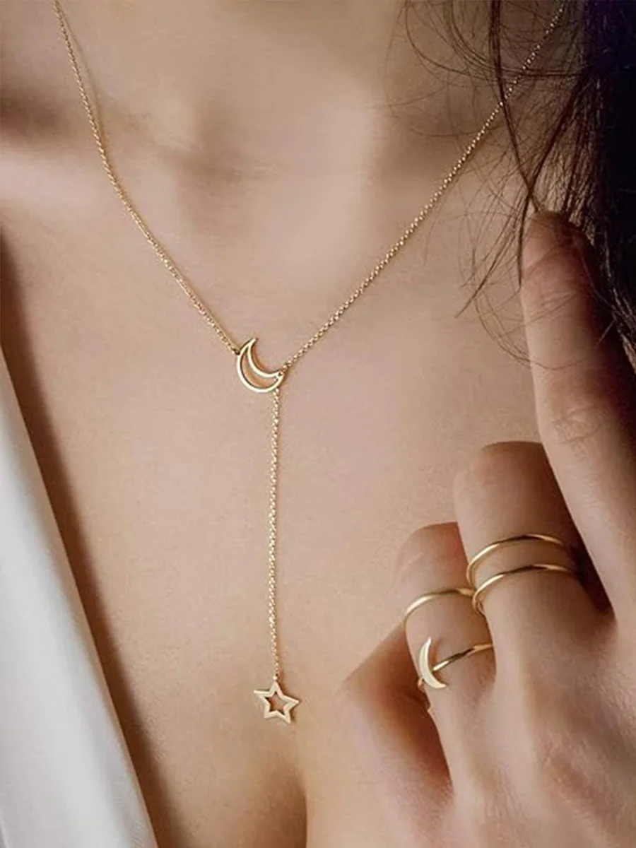 1PC Luxury 18K Gold Plated Stainless Steel Heart Pendant Necklace - Delicate Elegant Romantic Sweet Choker Jewelry For Women Girlfriend Wife Party Anniversary Daily Wear Gift