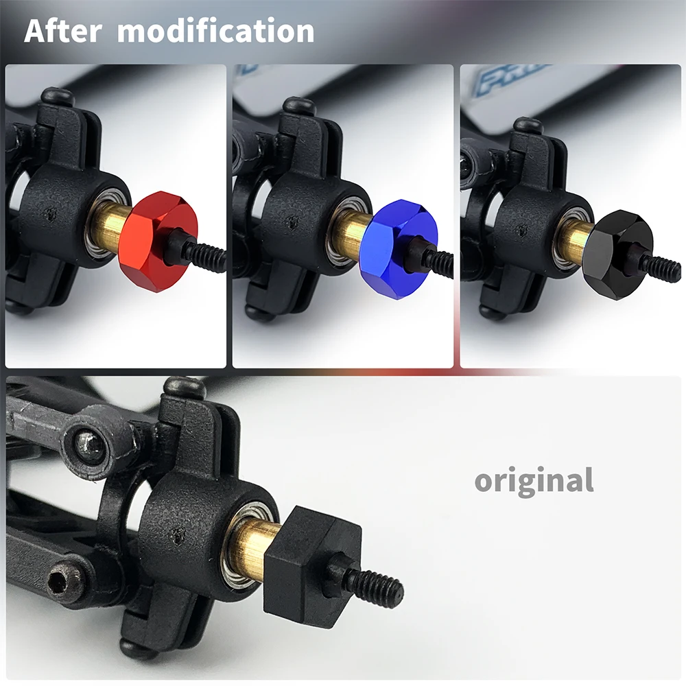 TRINOOD 4 Stück Metallrad-Sechskant-Nabenadapter für Lo-si 1/24 Micro-B 2WD RC Modellauto Buggy Upgrade-Teile