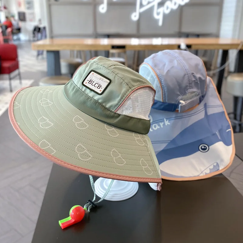 

Children's hats Summer UV protection - Boys and girls wide brimmed sun protection hats for shading and sun protection
