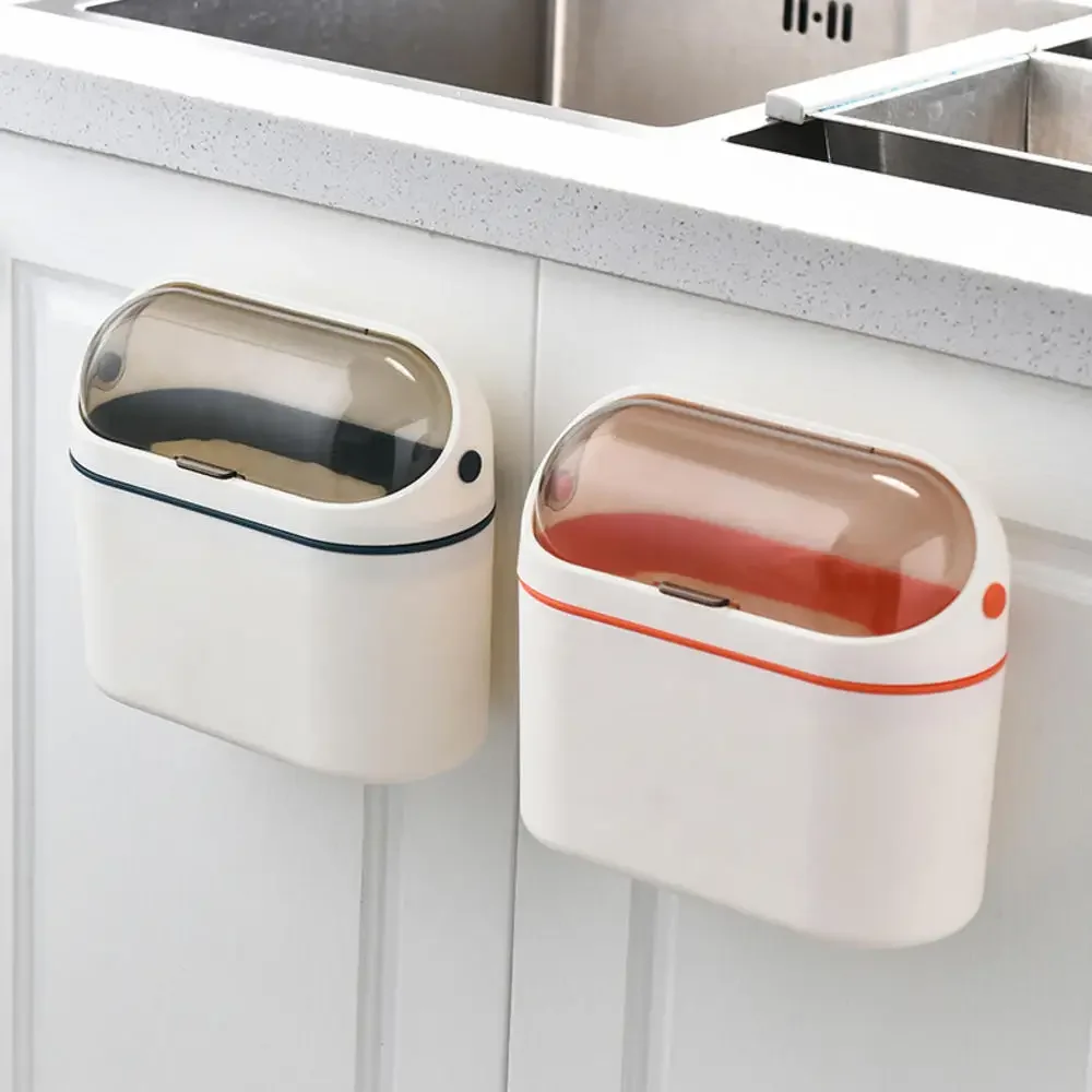 Mini Trash Can with Lid Mini Waste Basket for Desktop Small Office Countertop Garbage Can Mountable Tiny Wastebasket for RV Dorm