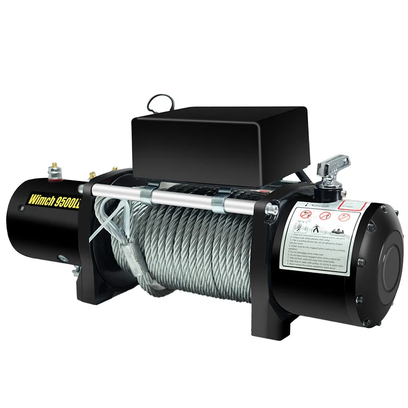 Remote Control Off-Road Recovery Winch with Synthetic Rope 9500LB Electric Winch for Jeep Truck SUV ATV UTV, 12V Wireless