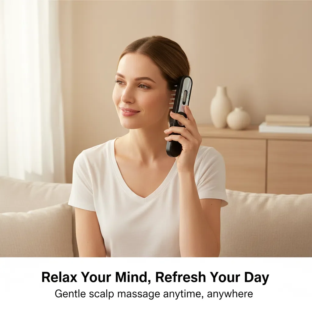

Electric Massage + Precise Medication Application in One! Portable Electric Scalp Comb for Travel, Business Trips, and Home Use!
