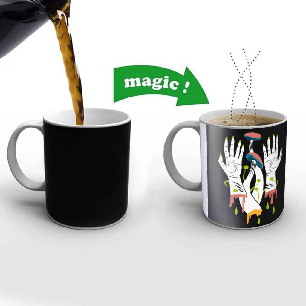 Fungus and the Severed Hands Creativity Change Color Chang mug Ceramic mug Hot Coffee Cup Breakfast Cup Mug Friend Gift