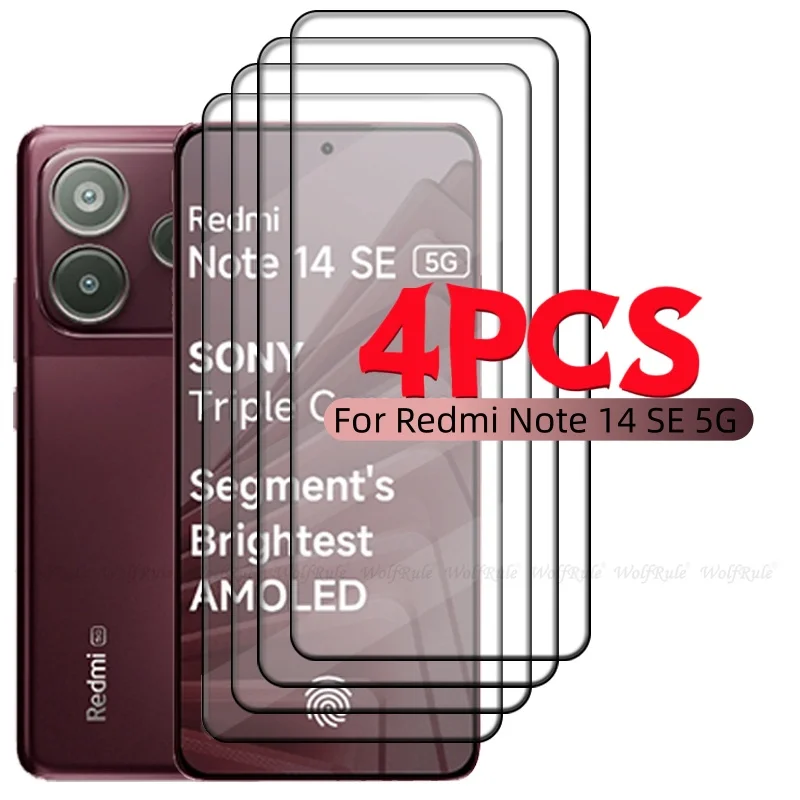 1/2/3/4 шт., полное стекло для Redmi Note 14 SE 5G, стекло Redmi Note 14 SE 5G, защитное стекло для экрана Xiaomi Redmi Note 14 SE 5G