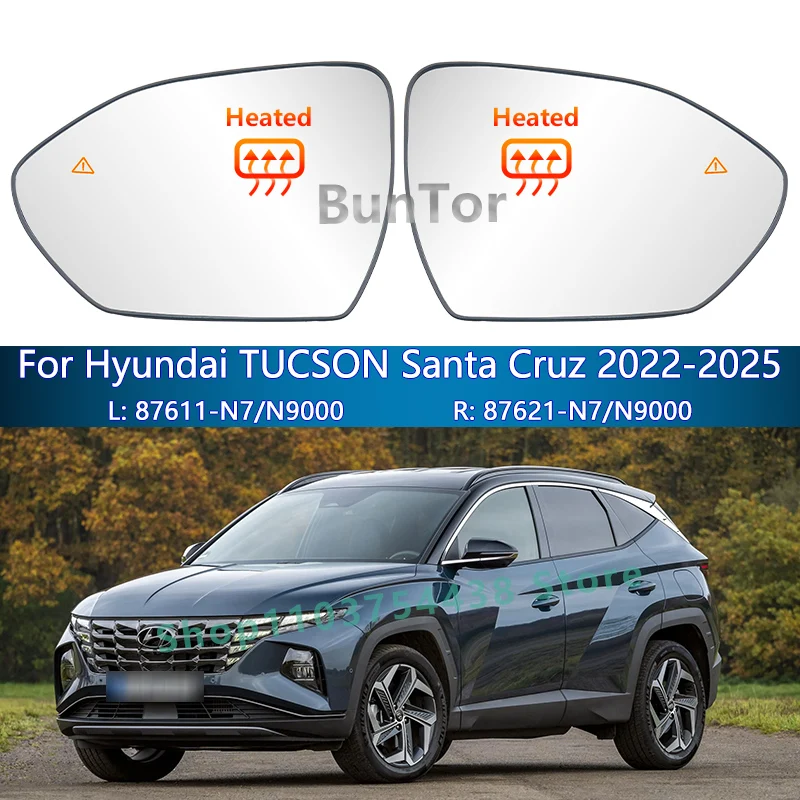 Espejo retrovisor de coche con BSD para Hyundai TUCSON 2022 2023 2024 2025/87611-N7000 87621-N7000/87611-N9000 87621-N9000