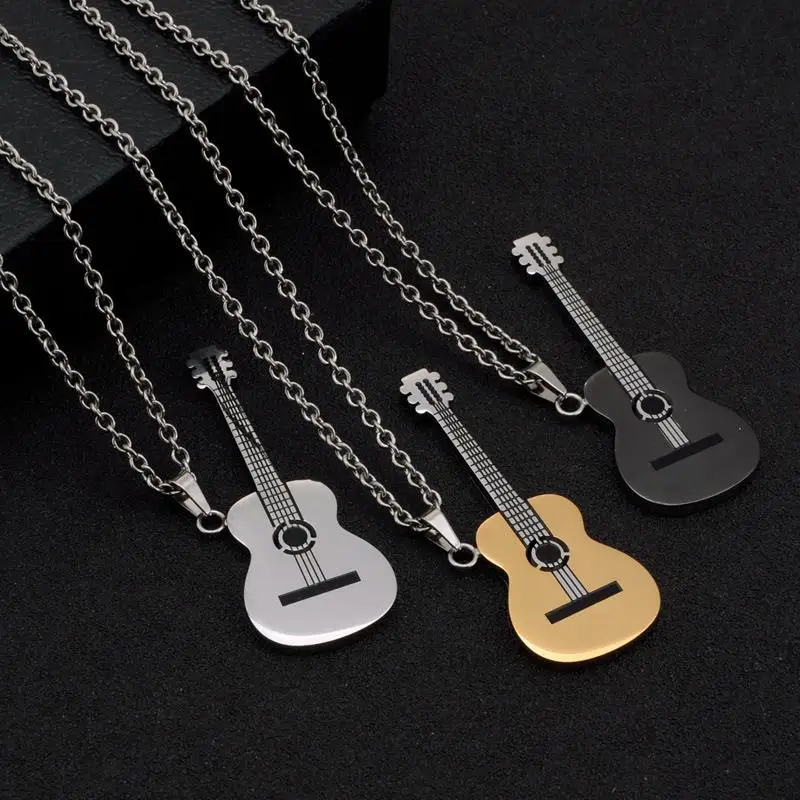New Trend Retro Hip-hop Violin Pendant Necklace Men's and Women's Necklaces Biker Punk Necklace Pendant Street PartyJewelryGifts