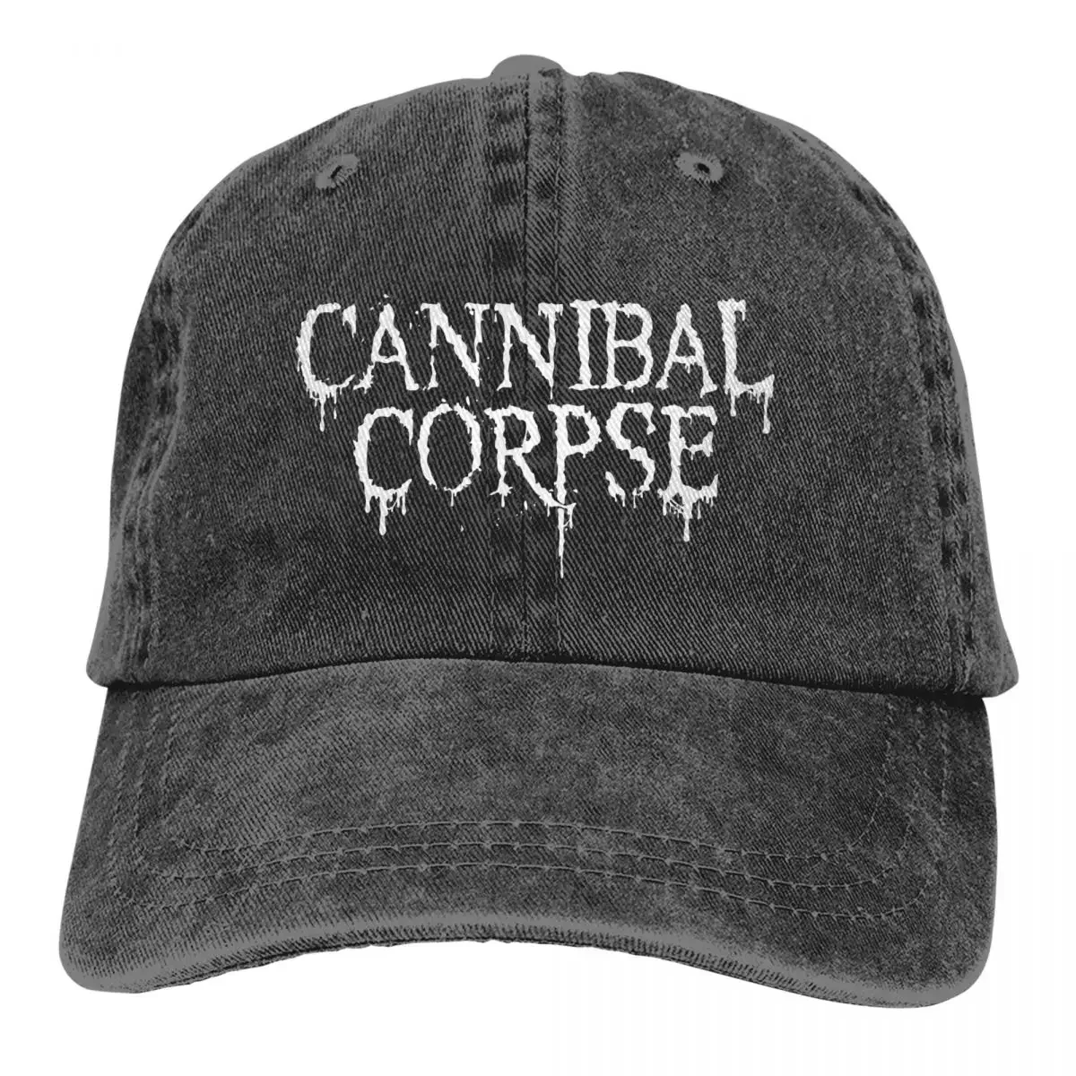 Cannibal-Corpse-Logo Men Women Baseball Cap Distressed Washed Hats Cap Vintage Outdoor Summer Adjustable Fit Snapback Cap