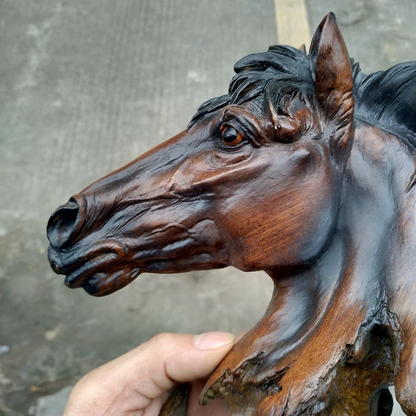 

HORSE STATUE ORNAMENTS, RESIN CRAFTS, IMITATION WOOD CARVINGS, HOME DECORATIONS, SOUVENIRS(A907)