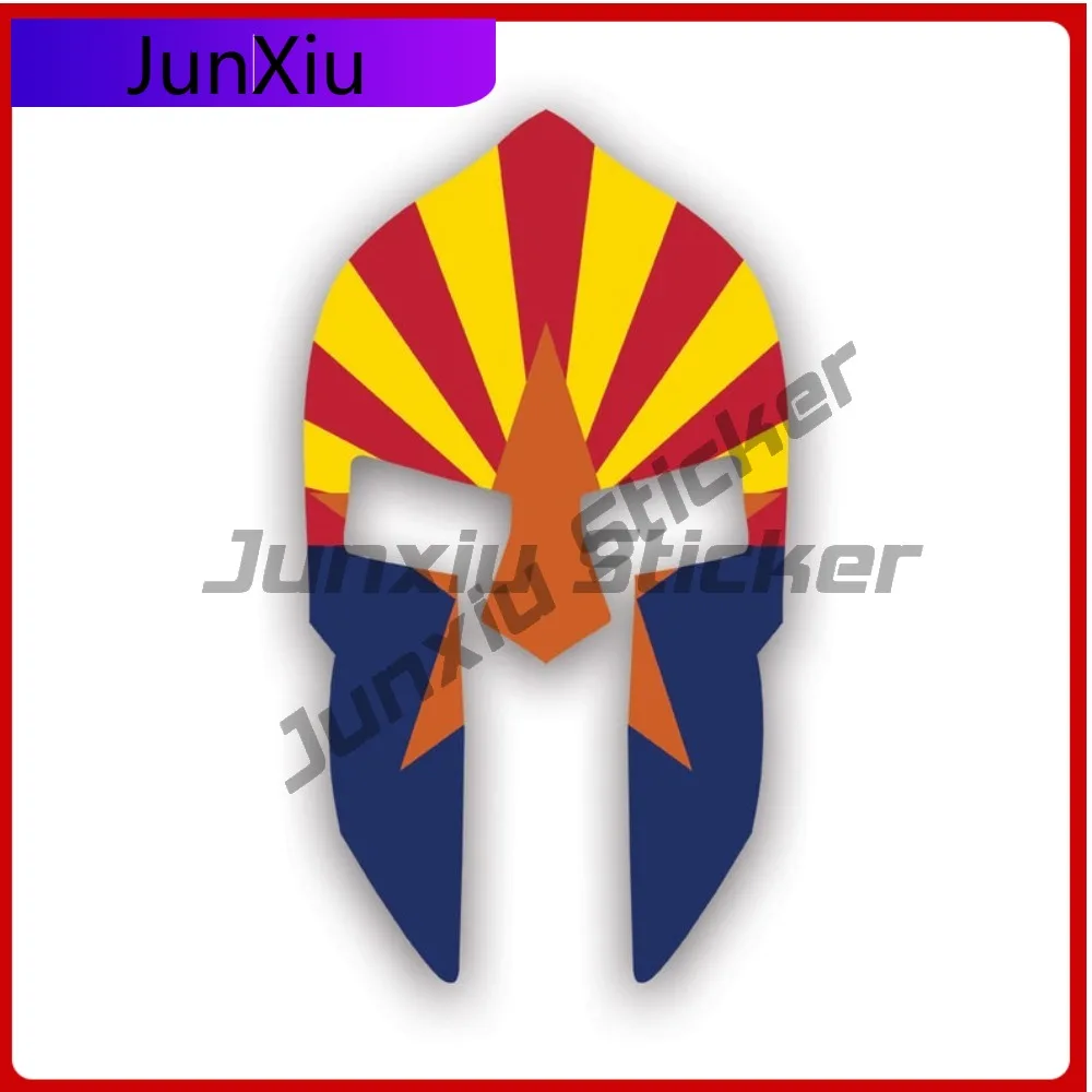 

Arizona Flag Spartan Waterproof Fade Resistant Anime Style For Car Body Laptop Helmet No Residue Self Adhesive Decoration