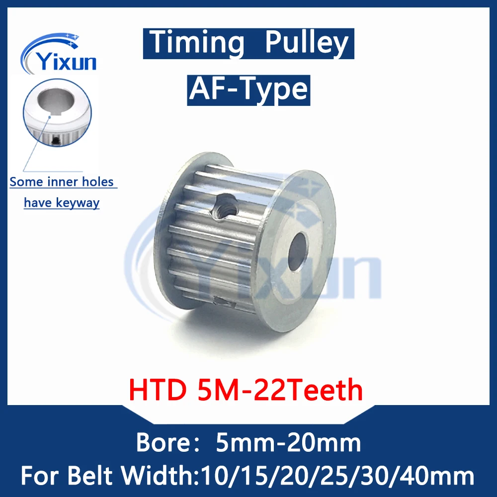 

HTD 5M Timing Pulley 22 Teeth Keyway Bore 5mm-20mm For Belt Width 10/15/20/25/30/40mm 5M Synchronous Wheel HTD Drive Belt Pulley