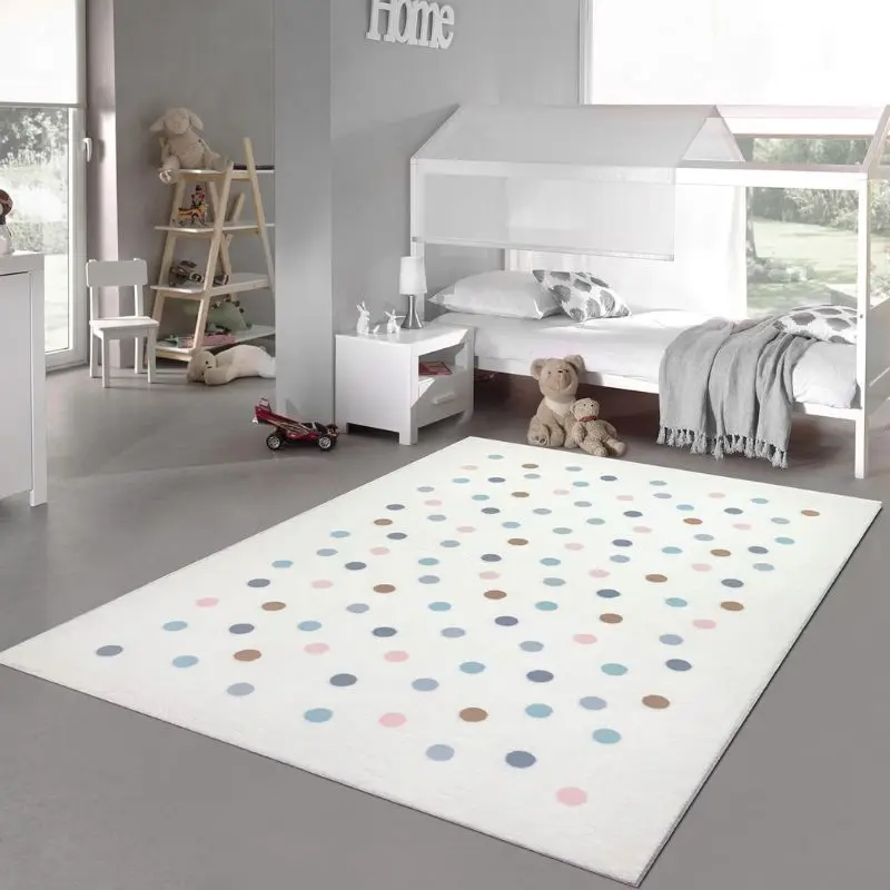 GTRUG Children's Play Rug Large Soft Colourful Dots Carpet Plush Floor Mat Easy Care