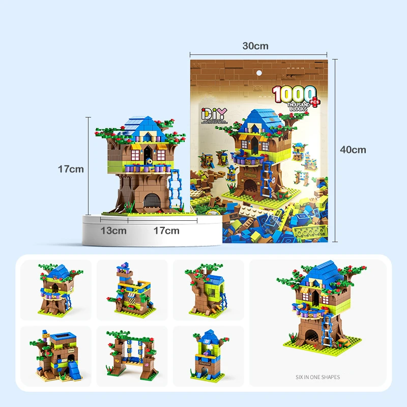 6in1 NEW Tree House TreeHouse Girls\' Castle Room Climb Slide Classic Model Building Blocks Sets Bricks Toy City