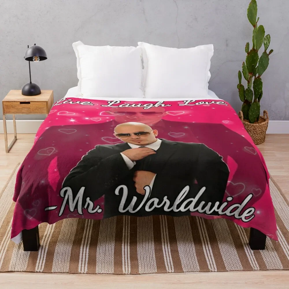 

Mr Worldwide Pitbull Valentine Throw Blanket Thermal Sofa Travel Blankets