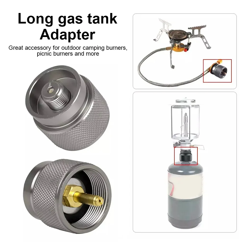 อะแดปเตอร์ถังแก๊สเตาตั้งแคมป์กลางแจ้งอะแดปเตอร์ถังแก๊สตัวแปลงหัวเตาแก๊สเตาหลอมแบบยาวอุปกรณ์สำหรับตั้งแคมป์